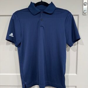 Adidas Youth/Teen GOLF Polo Shirt Regular Fit Short Sleeve - Dark Blue Size L